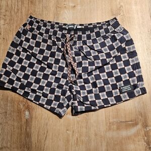 Burberry Black and White Checkered Men's Shorts